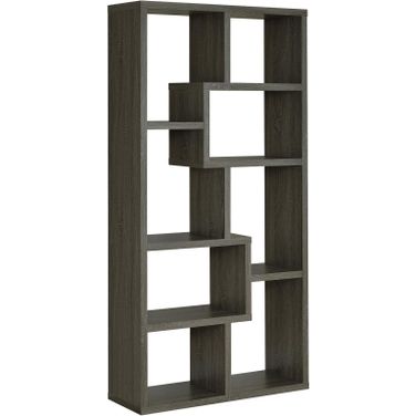 Theo 10-shelf Bookcase Weathered Grey
