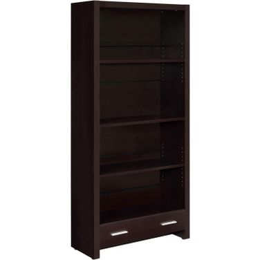 Skylar 5-shelf Bookcase with Storage Drawer Cappuccino