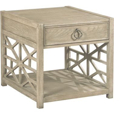 Vista Biscane Oyster Drawer End Table