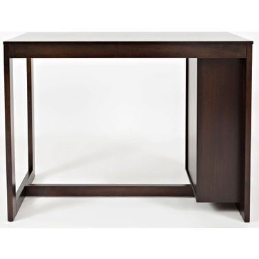 Tribeca Counter Height 48 Inch Dining Table with Built-In Shelving In Merlot