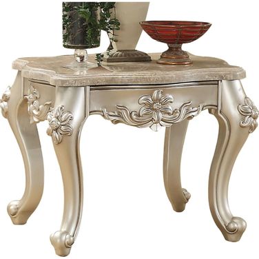 Bently Marble and Champagne End Table