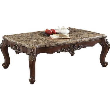 Devayne Marble and Dark Walnut Coffee Table