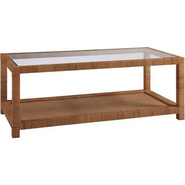 Coastal Living Wrapped Split Rattan Long Key Cocktail Table