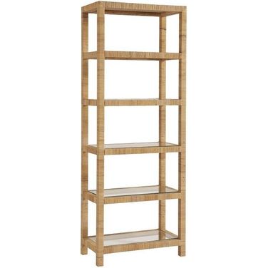 Coastal Living Wrapped Split Rattan Long Key Etagere