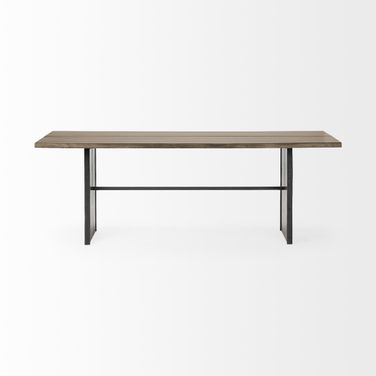 84 Inch Solid Wood Sled Base Dining Table In Brown