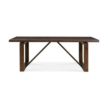 84 Inch Wood Sled Base Dining Table In Dark Brown