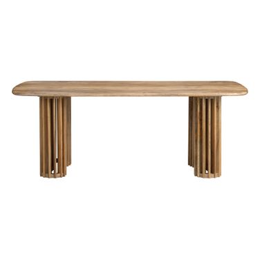86 Inch Solid Wood Dining Table In Brown