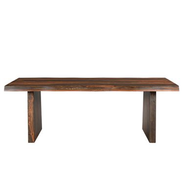 86 Inch Solid Wood Dining Table In Dark Brown
