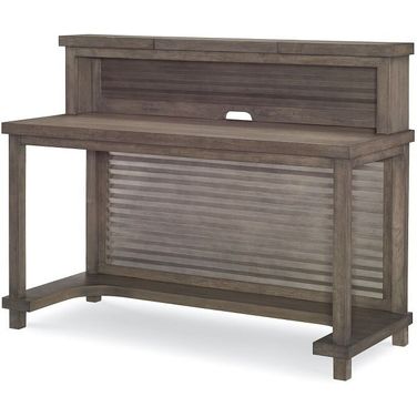 Bunkhouse Aged Barnwood Activity Desk Table with Gallery