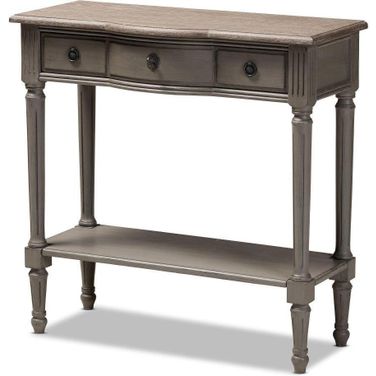 Baxton Studio Noelle French Provincial Gray Finished 1-Drawer Wood Console Table