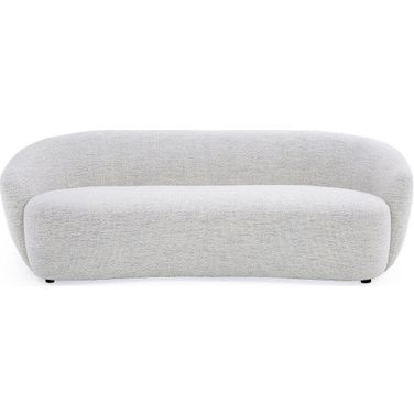 90 Inch Fabric Sofa with Black Legs In Off White