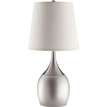 Tenya Empire Shade Table Lamps Silver and Chrome Set of 2