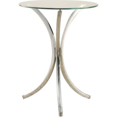 Eloise Round Accent Table with Curved Legs Chrome