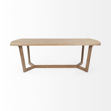 92 Inch Solid Wood Trestle Base Dining Table In Natural and Brown