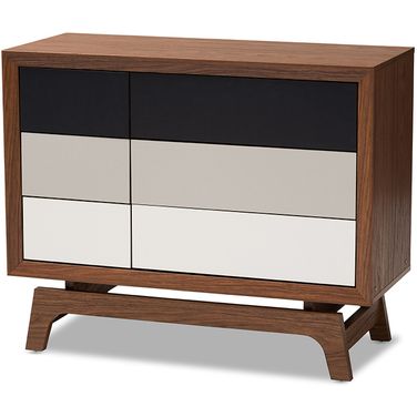 Baxton Studio Svante Mid-Century Modern Multicolor Finished Wood 6-Drawer Chest