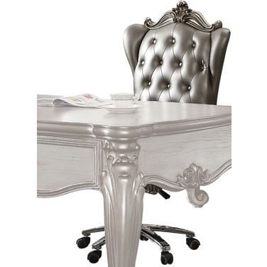 Versailles Silver Antique Platinum Swivel and Lift Executive Chair