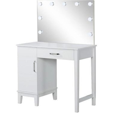 Elijah Vanity Set with LED Lights White and Dark Grey
