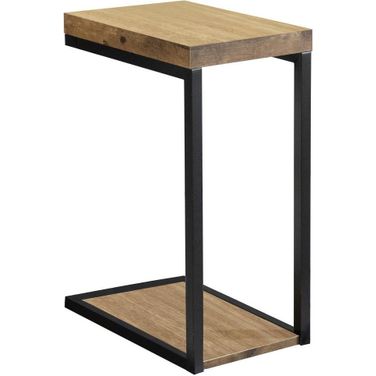 Beck C-Shape Snack Table Black and Antique Nutmeg