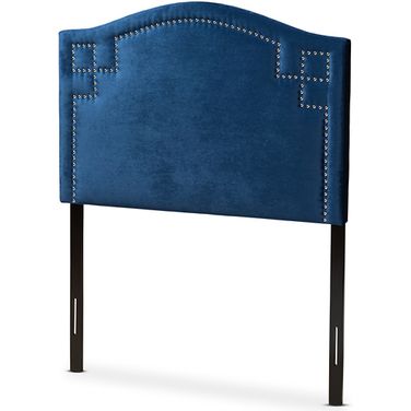 Baxton Studio Aubrey Modern And Contemporary Royal Blue Velvet Fabric Upholstered Twin Size Headboard