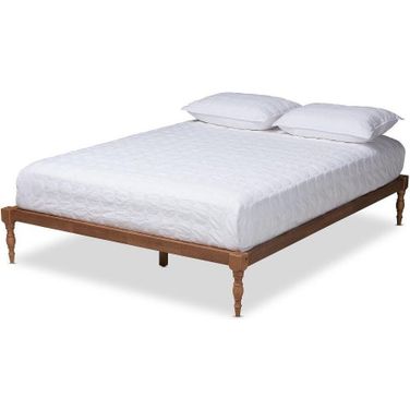 Baxton Studio Iseline Modern and Contemporary Walnut Brown Finished Wood Queen Size Platform Bed Frame