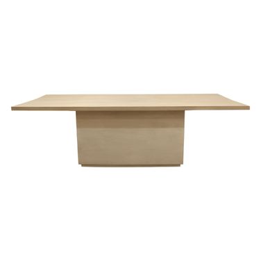 96 Inch Solid Wood Pedestal Base Dining Table In Natural and Brown