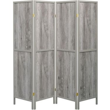 Deepika 4-panel Folding Screen Grey Driftwood