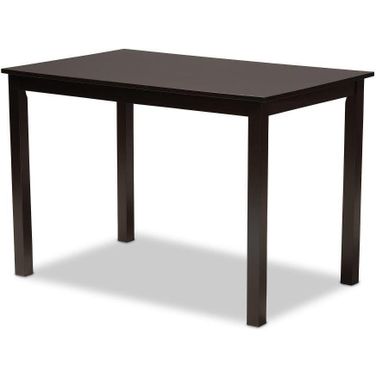 Baxton Studio Cherese Modern and Contemporary Sand Fabric Upholstered Espresso Brown Finished 5-Piece Wood Dining Set