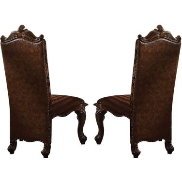 Acme Versailles Side Chair in L.Brown/Cherry Oak (Set of 2)