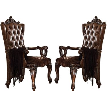 Acme Versailles Arm Chair in L.Brown/Cherry Oak (Set of 2)