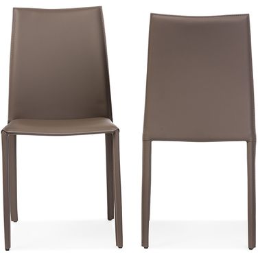 Baxton Studio Rockford Modern And Contemporary Taupe Bonded Leather Upholstered Dining Chair (Set Of 2) ALC-1025-Taupe