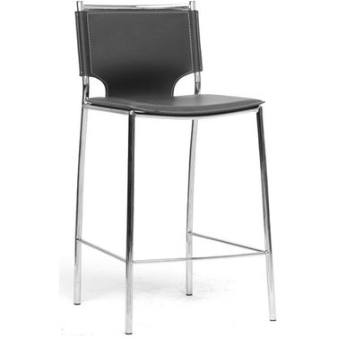 Montclare Modern And Contemporary Black Bonded Leather Upholstered Counter Stool Set Of 2