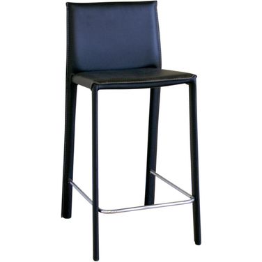 Baxton Studio Crawford Black Leather Counter Height Stool (Set Of 2)