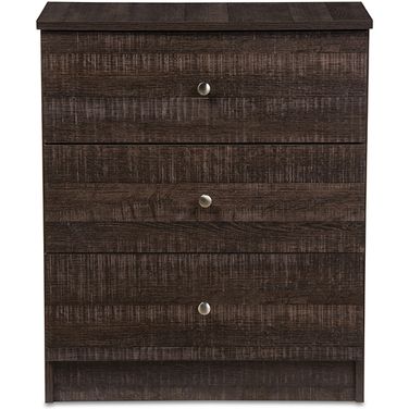 Baxton Studio Decon Modern And Contemporary Espresso Brown Wood 3-Drawer Storage Chest