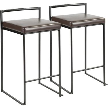 Fuji Black and Brown Counter Stool Set of 2