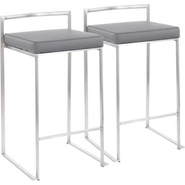 Fuji Gray Stacker Counter Stool Set Of 2