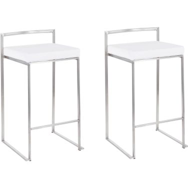 Fuji White Stacker Counter Stool Set Of 2
