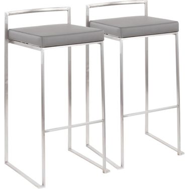Fuji Grey Stacker Barstool Set Of 2