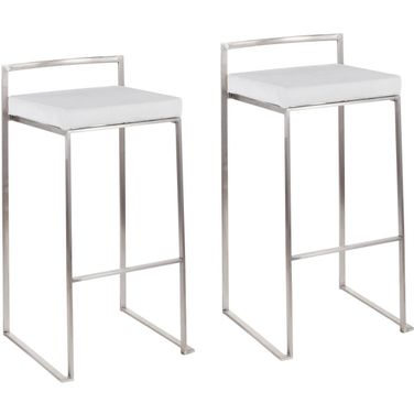 Fuji White Stacker Barstool Set Of 2