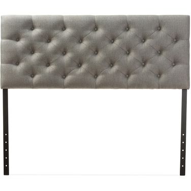 Baxton Studio Viviana Modern And Contemporary Grey Fabric Upholstered Button-Tufted Full Size Headboard