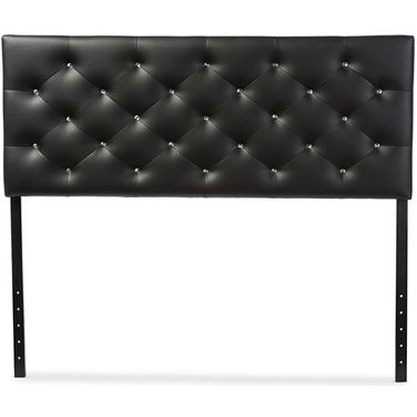 Baxton Studio Viviana Modern And Contemporary Black Faux Leather Upholstered Button-Tufted Full Size Headboard