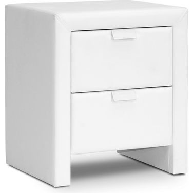 Baxton Studio Frey White Upholstered Modern Nightstand