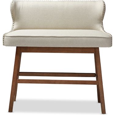 Baxton Studio Gradisca Modern And Contemporary Light Beige Fabric Button-Tufted Upholstered Bar Bench Banquette