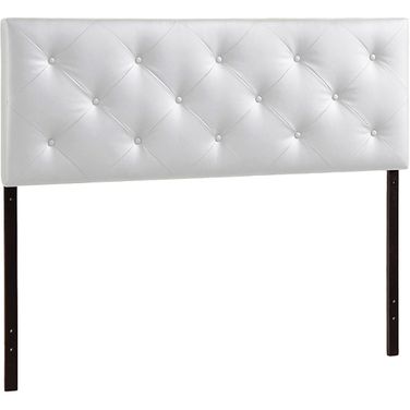 Baxton Studio Baltimore Modern And Contemporary King White Faux Leather Upholstered Headboard