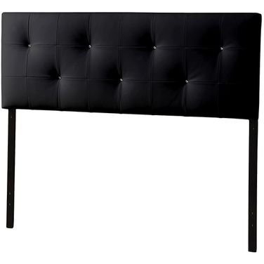 Baxton Studio Dalini Modern And Contemporary King Black Faux Leather Headboard With Faux Crystal Buttons