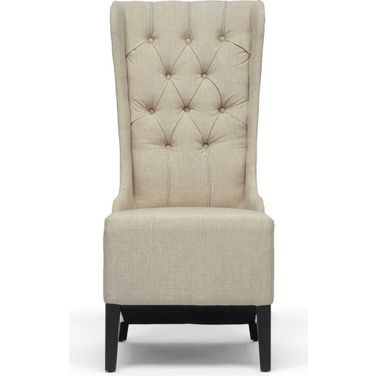 Baxton Studio Vincent Beige Linen Modern Accent Chair