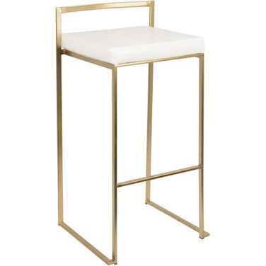 Fuji Gold And White Bar Stool Set of 2
