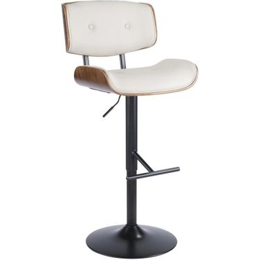 Lombardi Walnut And Cream Adjustable Barstool