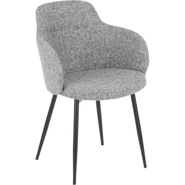 Boyne Chair in Black Metal and Grey Noise Fabric