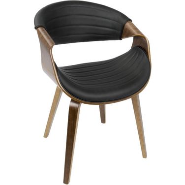 Curvo Walnut And Black Accent Chair