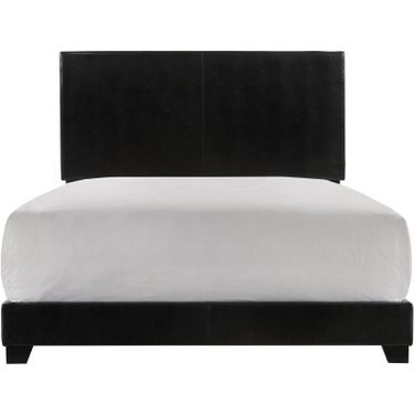 Crown Mark Erin Black Full Faux Leather Panel Bed